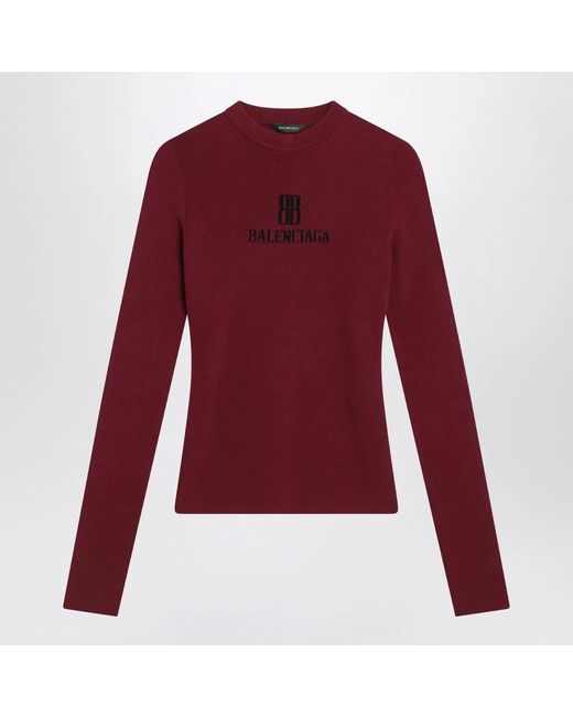 Balenciaga Purple Ribbed Nano Bb Sweater