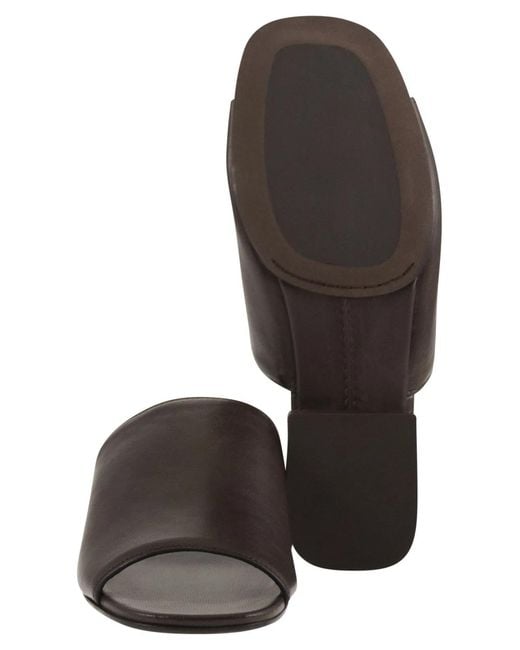 Brunello Cucinelli Brown Riding Calfskin Mules With Jewellery