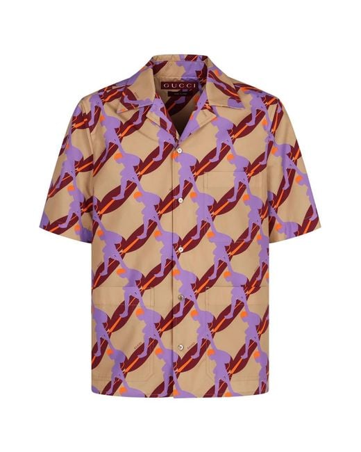 Gucci Red Printed Shirt for men