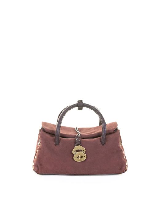 Zanellato Pink Dotta Jones Suede Bag With Shoulder Strap