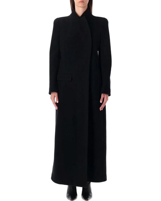 Tom Ford Black Long Wool Coat Blac
