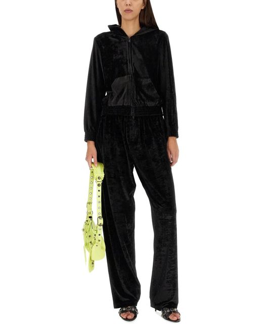 Balenciaga Black Bb Paris Zippered Sweatshirt