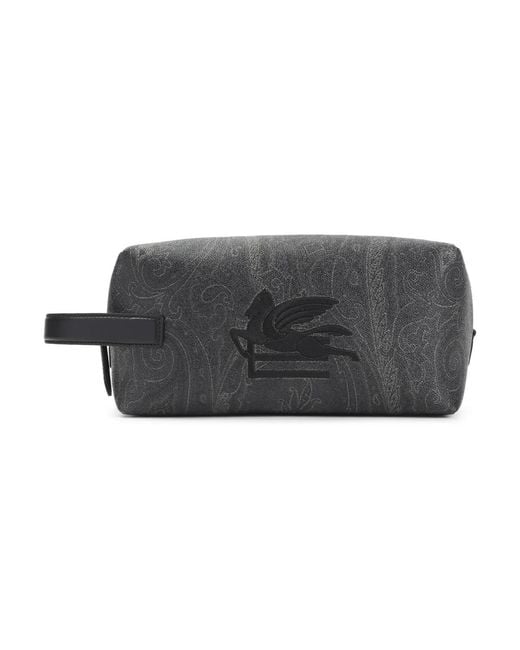Etro Black Leather Pouch Arnica for men