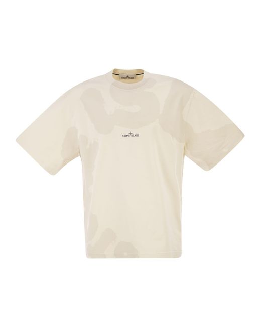 Stone Island Men's Black Regular-Fit T-Shirt With 'Whirlwind Type' Print