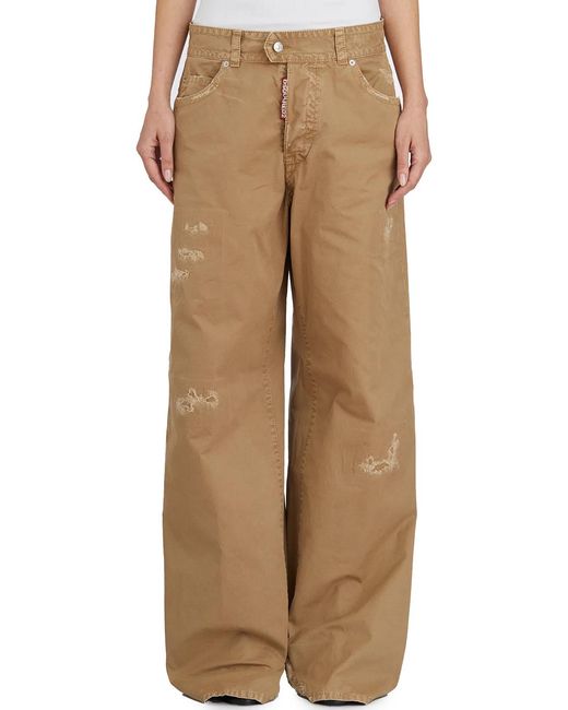 DSquared² Natural 9 To 5 Cotton Pants
