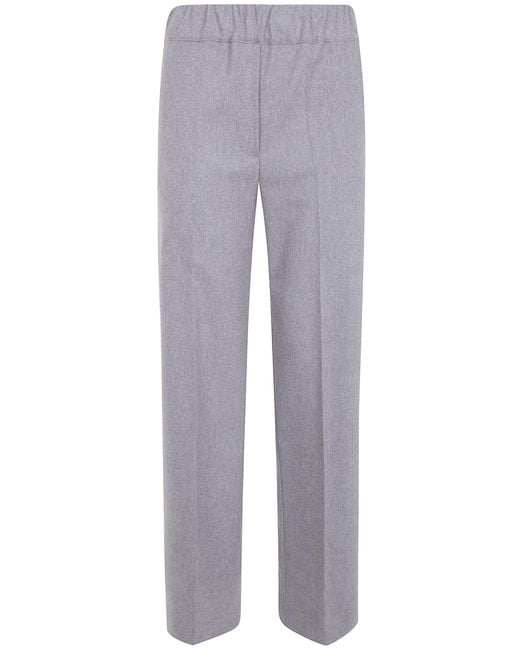 D.exterior Gray Flannel Wide Leg Trousers
