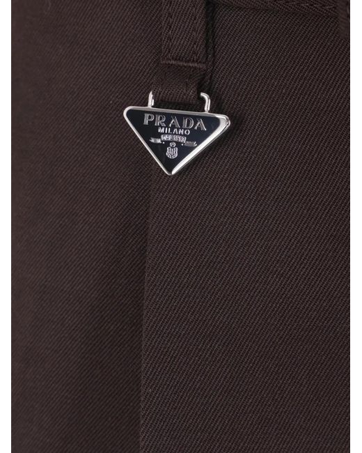 Prada Gray Cotton Pants for men