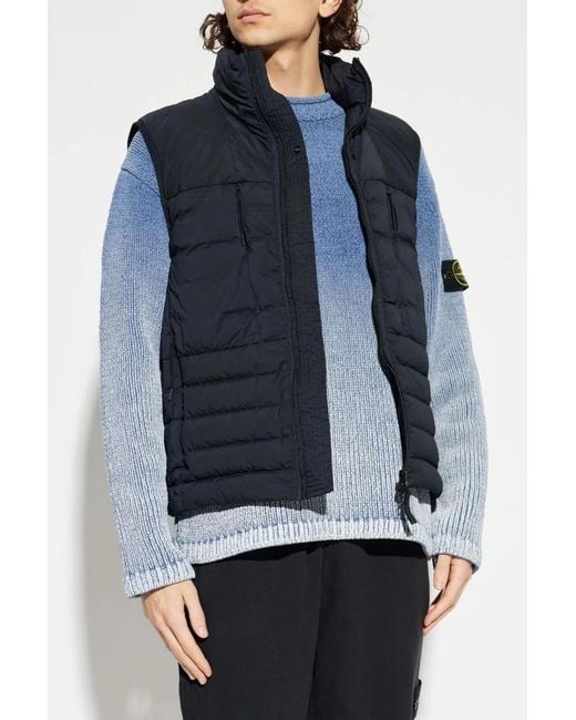 Stone Island Blue Down Vest for men