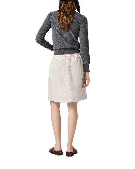 Miu Miu Gray V-Neck Wool Cardigan