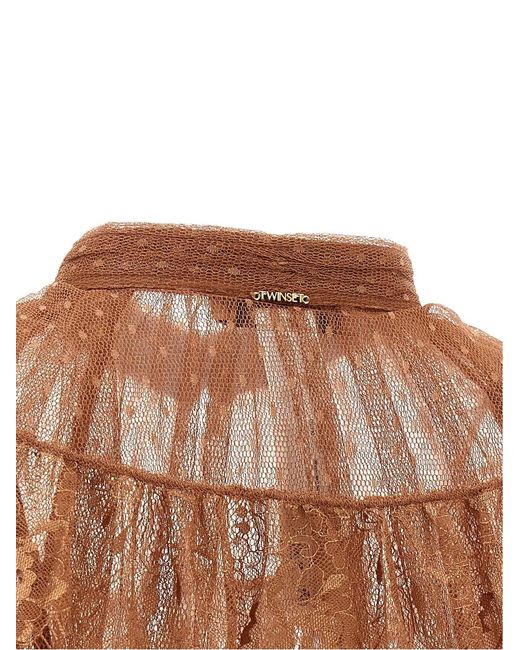 Twinset Brown Twin Set Tulle Plumetis Blouse