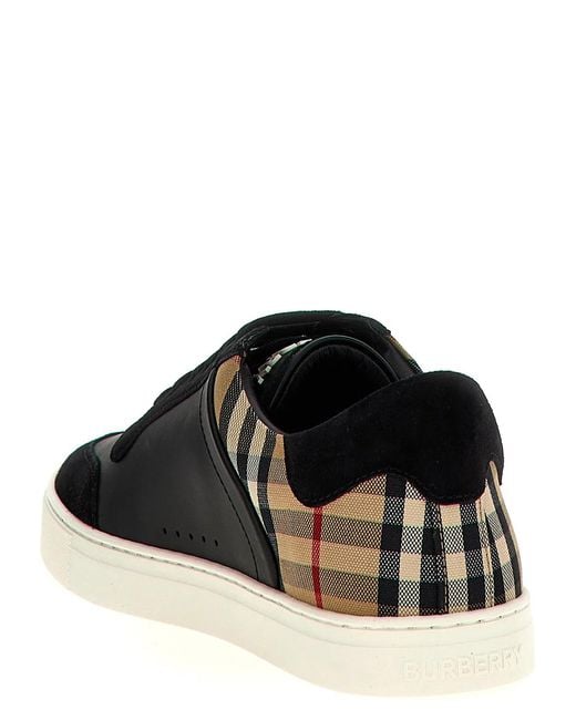 Burberry Black Check Insert Sneakers for men