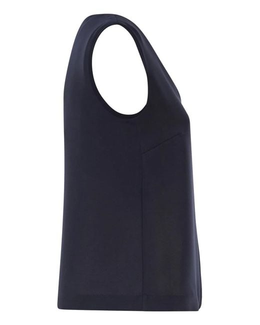 Herno Blue V-Neck Top