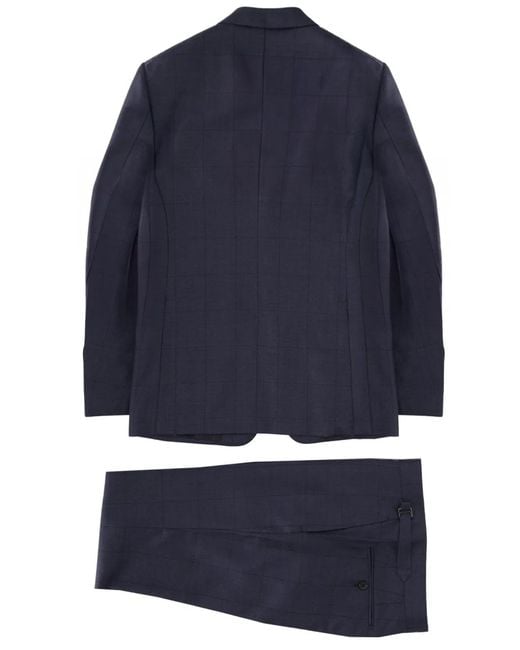 Tom Ford Blue Grand Overcheck Shelton Suit for men