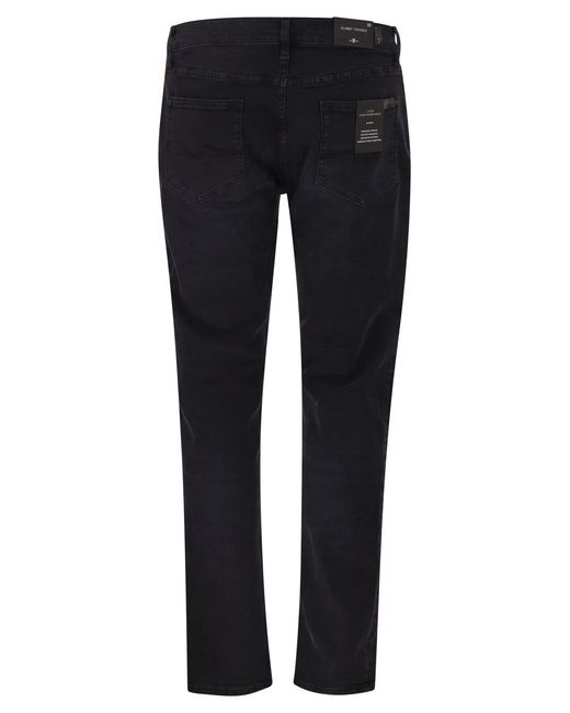 7 For All Mankind Blue Slimmy Tapered Low Jeans for men