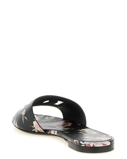 Dolce & Gabbana Black Dolce & Gabbana 'Bianca' Slides