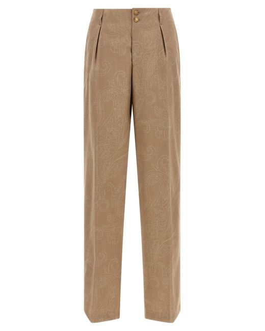 Etro Natural Paisley Jacquard Pants