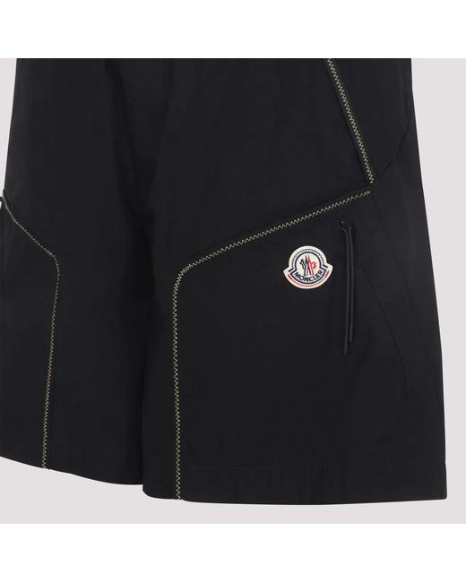 Moncler Black Cotton Bermuda for men