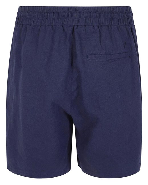 Les Deux Blue "Otto" Linen Shorts for men