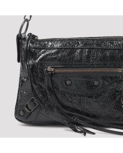 Balenciaga Black Mini Le City Moto Shoulder Bag
