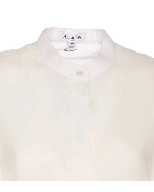 Alaïa White Alaia Fitted Blouse With Round Hem