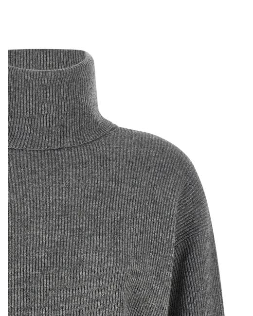 Brunello Cucinelli Gray English Ribbed Sweater