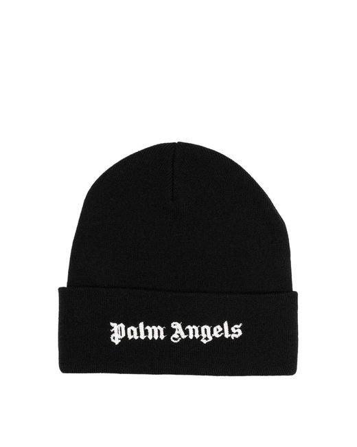 Palm Angels Black Classic Logo Beanie