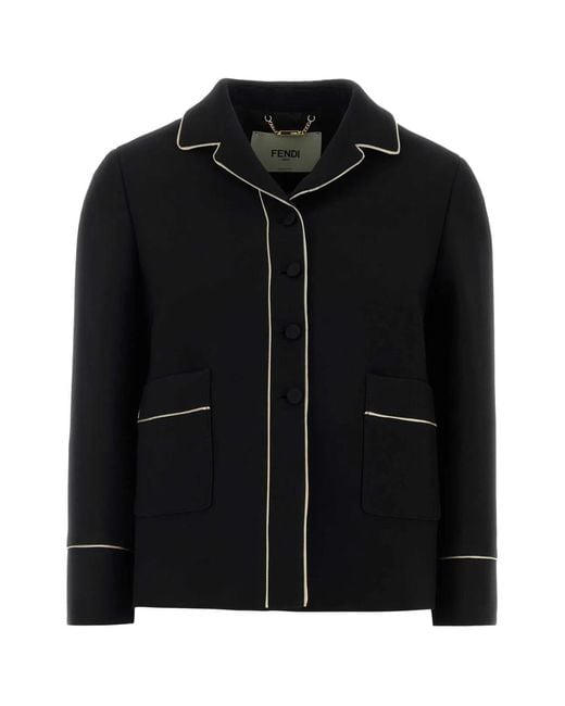 Fendi Black Wool Blend Blazer
