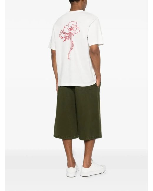 KENZO White "Gots Archive Rose Outlined" Classic T-Shirt for men