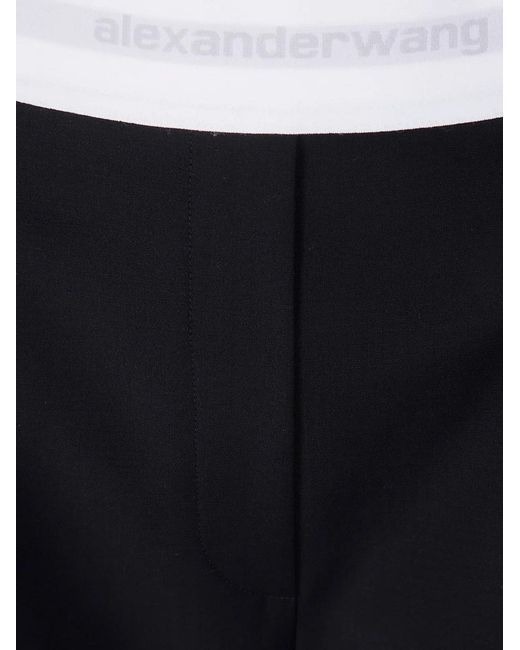 Alexander Wang Blue High Waisted Pleated Pant With Logo Elastic