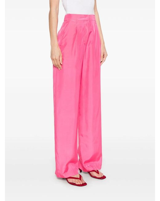 Forte_forte Pink Silk High Waist Pants