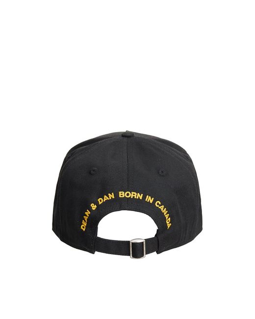 DSquared² Black Baseball Flag Cap for men