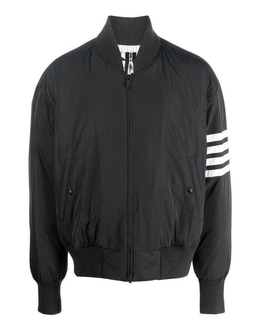 Thom Browne Black Charcoal Polyester Down Jackets for men