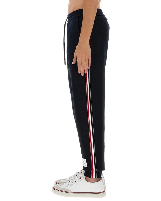 Thom Browne Black Grosgrain-Trimmed Sweatpants for men