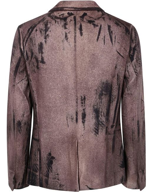 Avant Toi Brown Felted Rever Jacket With Brush Strokes Effect for men