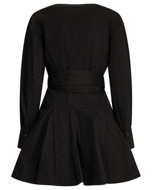 Ganni Black Short Chemise Dress