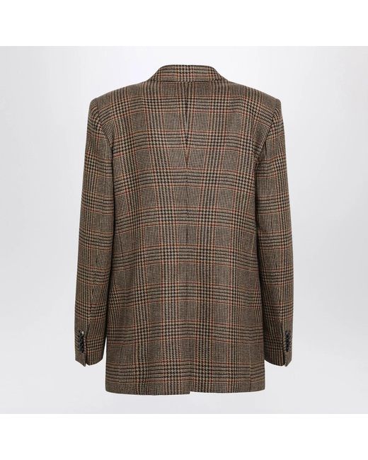 Tagliatore Brown Double-Breasted Prince Of Wales Jacket