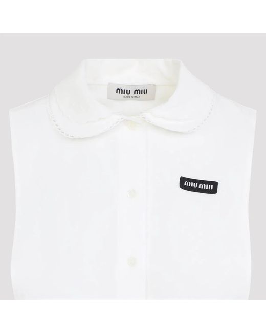 Miu Miu White Popeline Mini Dress