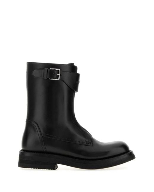 McQueen Black Boot S.Leather