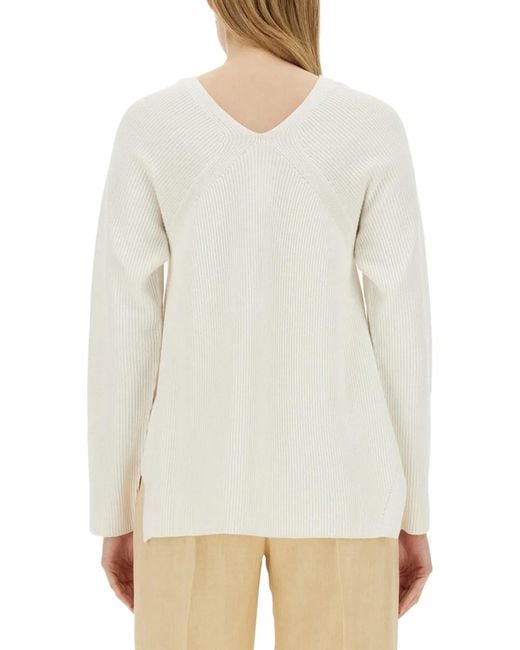 Fabiana Filippi White V-Neck Sweater