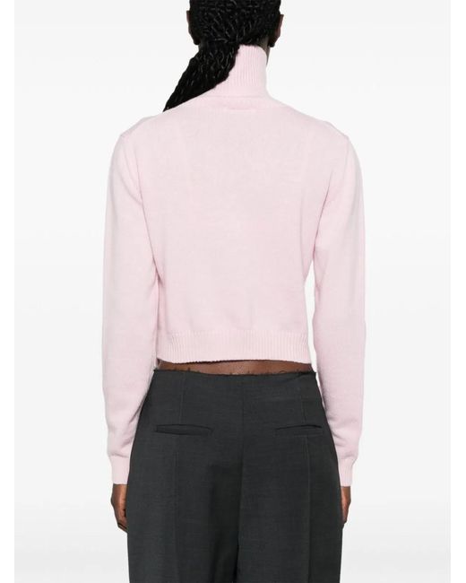 Jil Sander Pink Wool Turtle-Neck Sweater