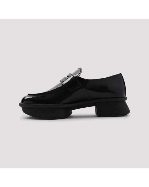 Prada Black Elegant Leather Loafers With 4Cm Heel