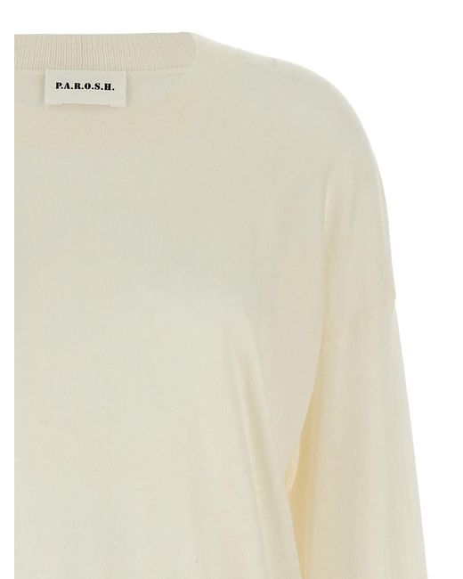 P.A.R.O.S.H. White P.A.R.O.S.H. Crew-Neck Sweater