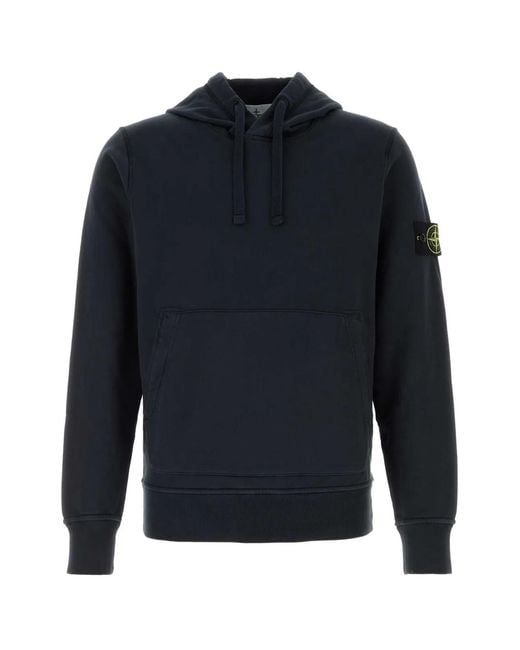 Stone Island Blue Hoodie Sweater for men