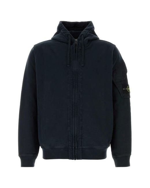 Stone Island Blue Hoodie Sweater for men