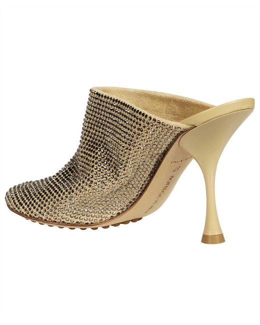Bottega Veneta White Sparkle Dot Sock Mules