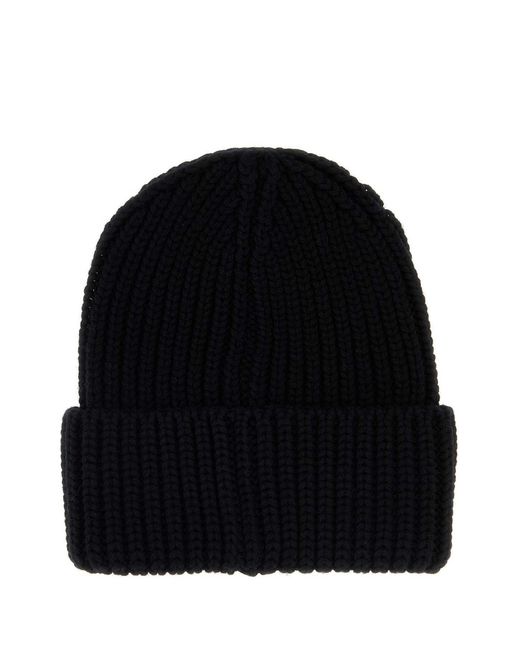 Saint Laurent Black Wool Beanie Hat for men