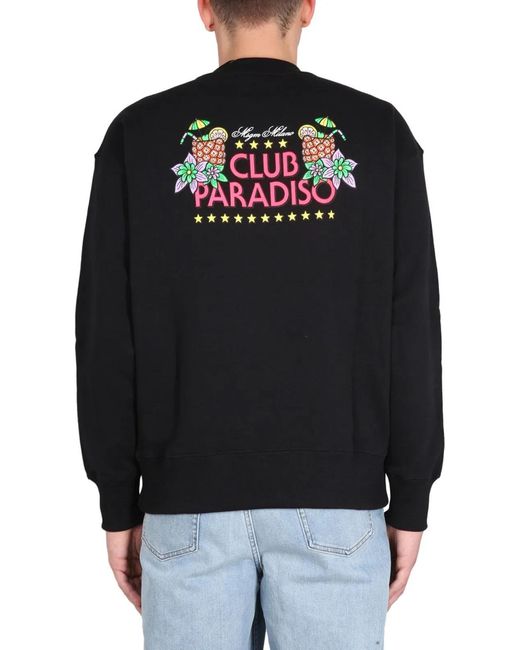 MSGM Black Sweatshirt With Logo Print for men