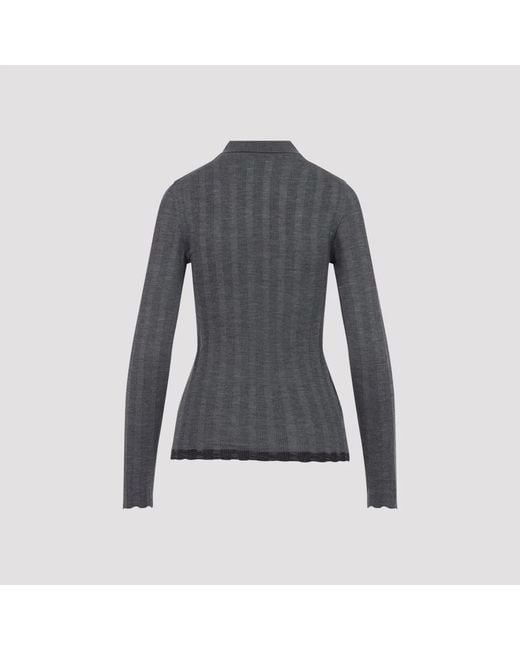 Prada Blue Ardesia Wool Polo