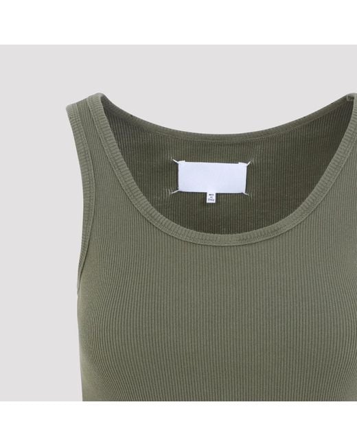 Maison Margiela Green Cotton Mini Dress