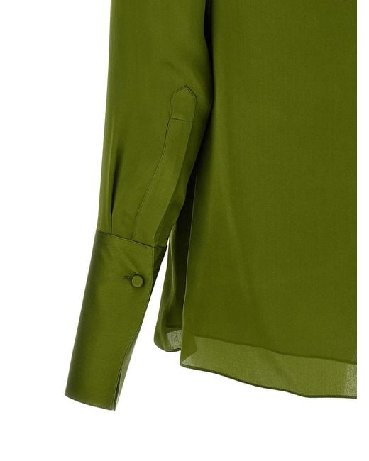 Tom Ford Green Draped Neck Blouse